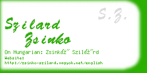 szilard zsinko business card